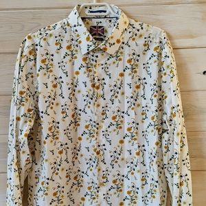 White and floral Soul of London button-down size 17 1/2 NWOT
